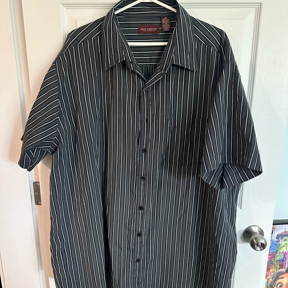 Paul Fredrick Black and White Casual Button Down Shirt